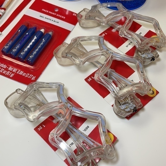 Michaels 4th of July Craft Ribbon Wands Flashing Star Glasses Earrings Bundle - Picture 3 of 16